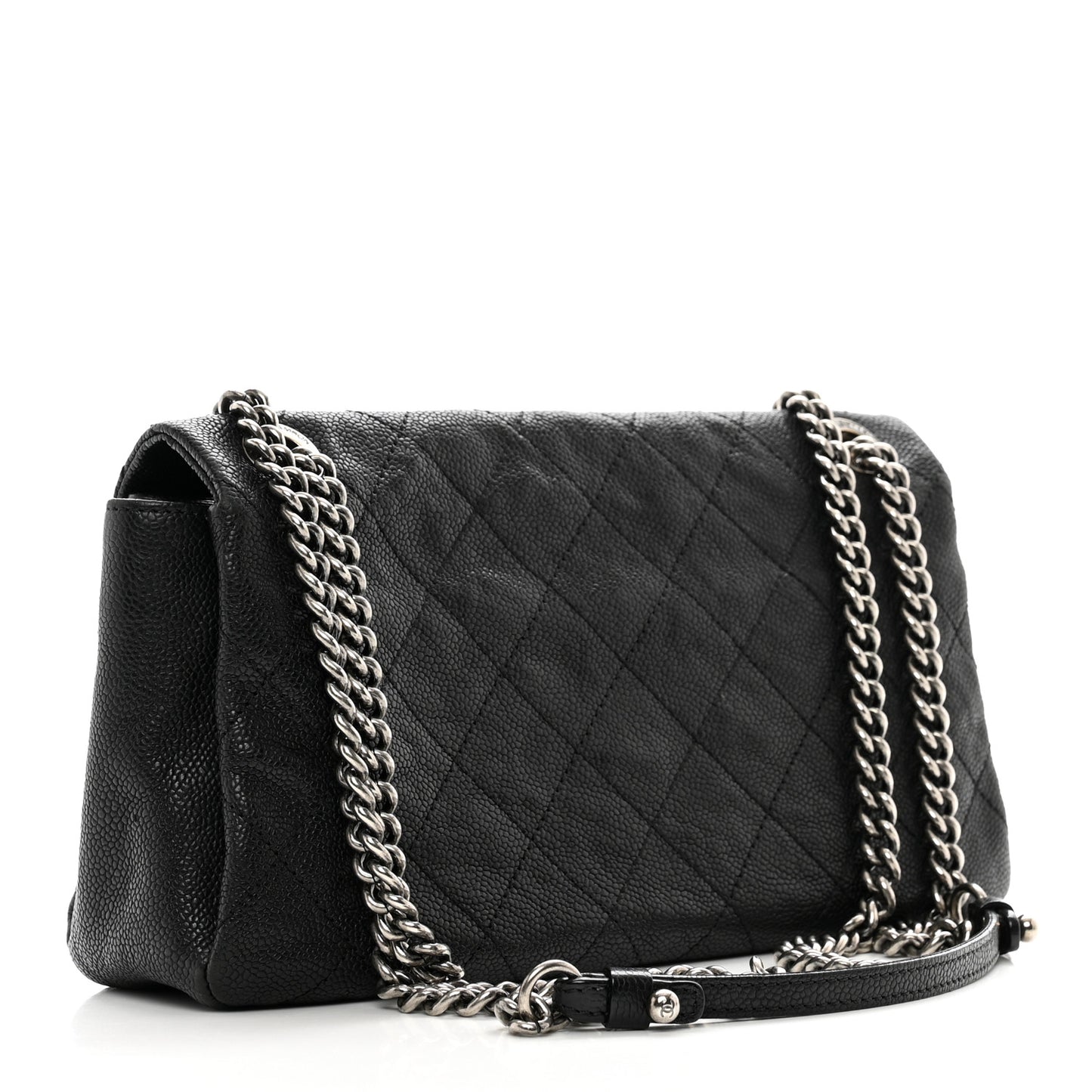 Caviar Quilted Medium Simply CC Flap Black