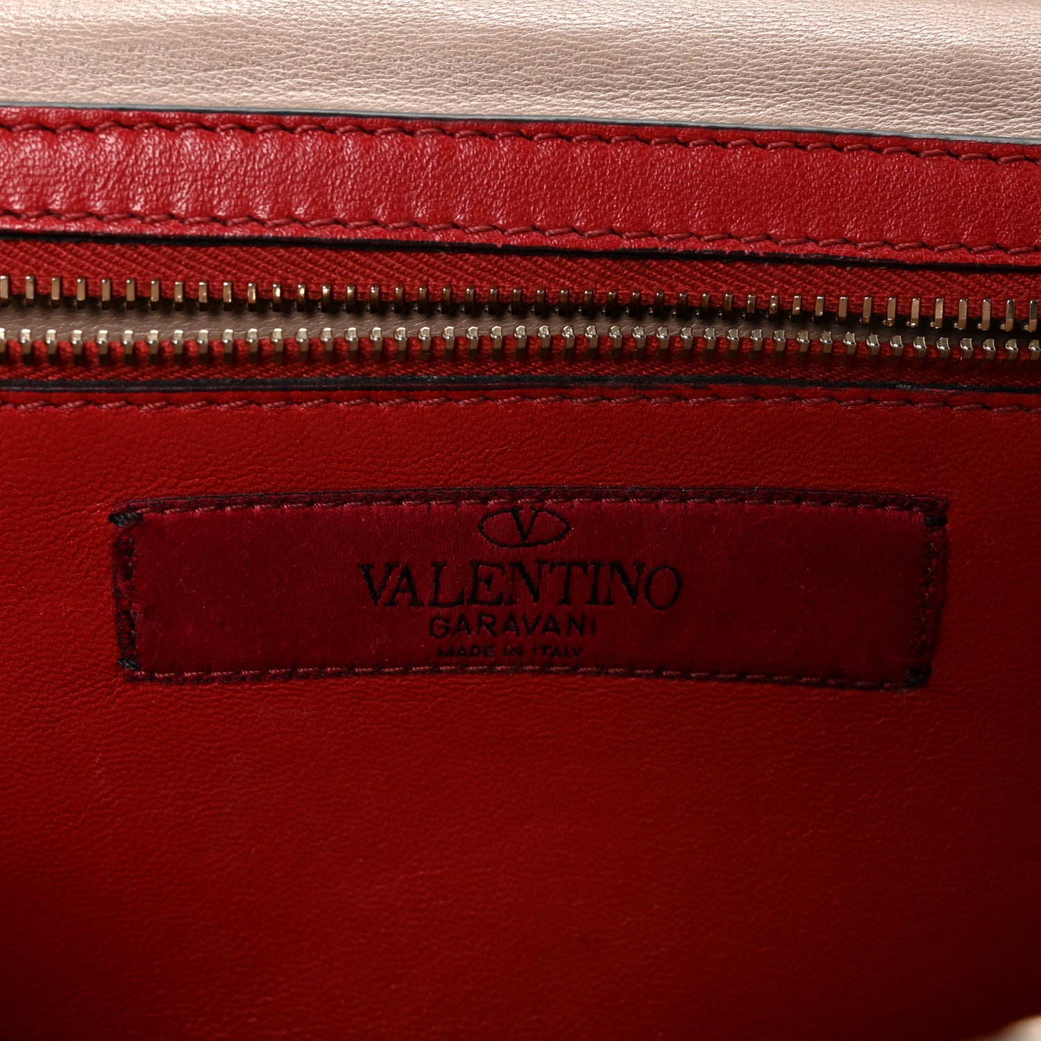 Valentino Garavani Lambskin Rockstud Spike Wallet on Chain Poudre 6 of 9