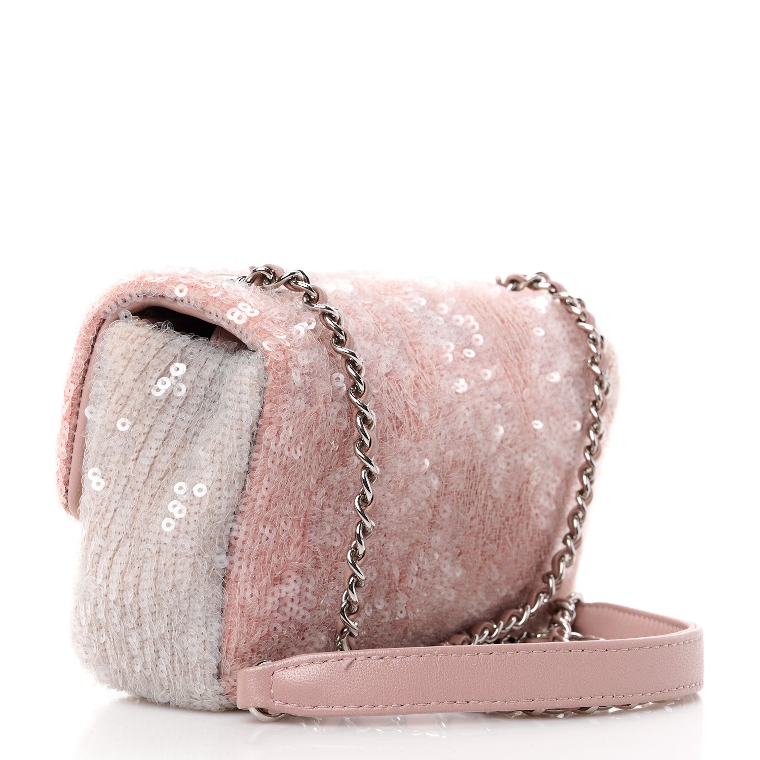 Chanel Sequin Mini Waterfall Flap Pink Blue Yellow 3 of 12