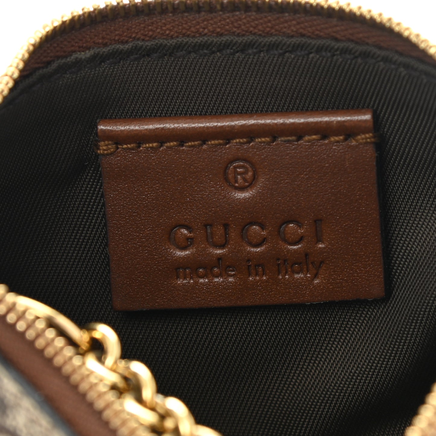 GG Supreme Monogram Key Case Beige Ebony Cuir
