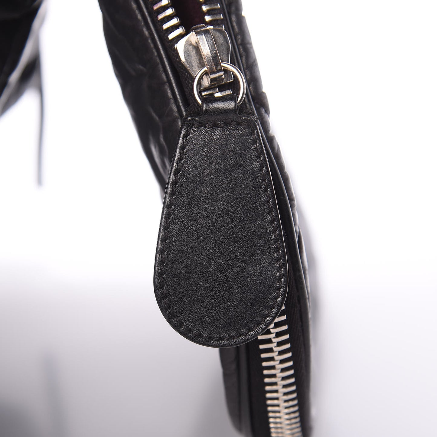 Aged Calfskin Quilted Expandable Messenger Black