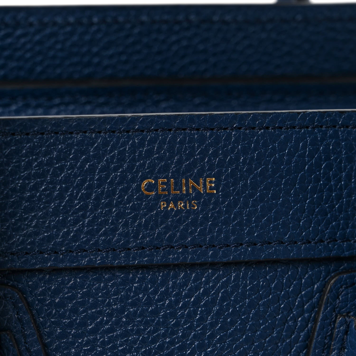 Celine Drummed Calfskin Nano Luggage Deep Blue 6 of 9