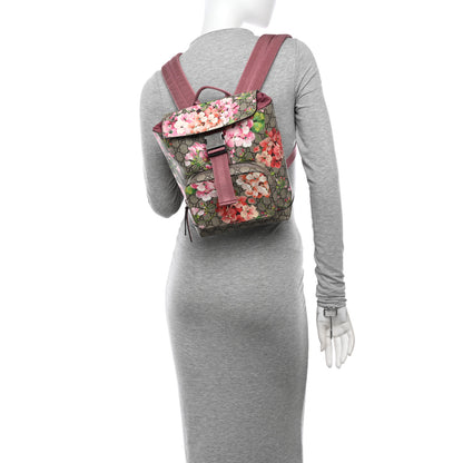 Gucci GG Supreme Monogram Blooms Small Single Buckle Backpack Beige Multicolor Dry Rose 2 of 10