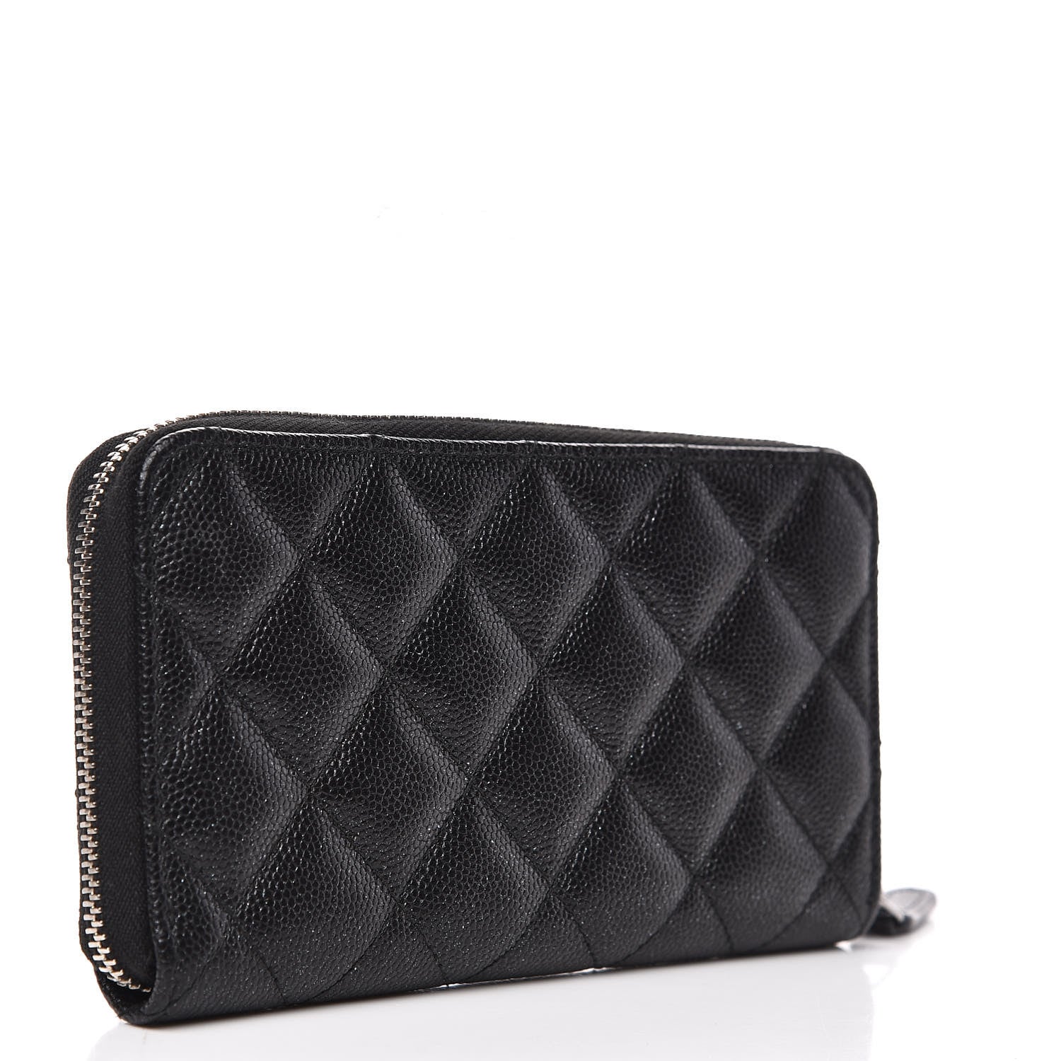 Chanel Iridescent Caviar Quilted Medium Zip Around Wallet Black 3 of 9