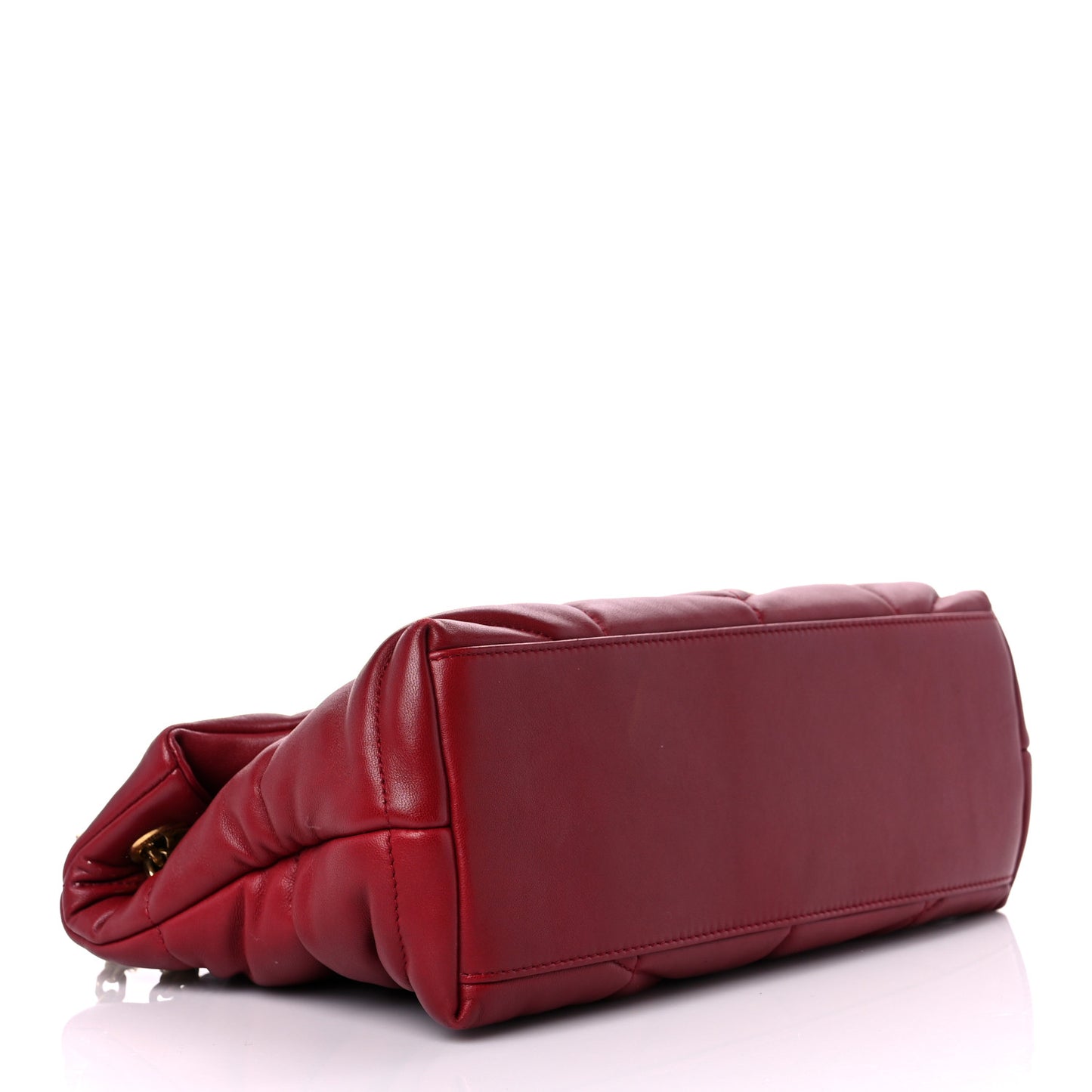 Lambskin Quilted Small Loulou Puffer Monogram Chain Satchel Red