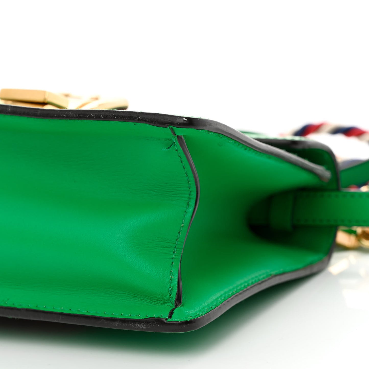 Vitello Fontanella Web Mini Sylvie Top Handle Bag Synthetic Green Garden