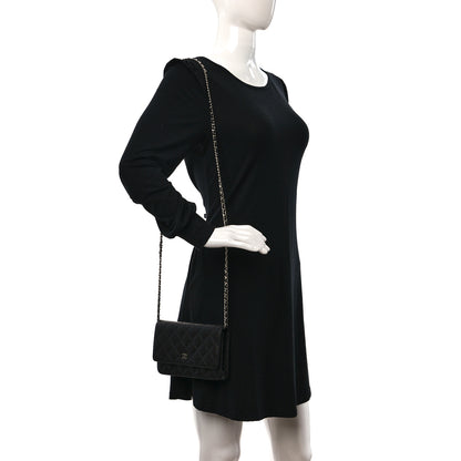 Chanel Caviar Quilted Wallet on Chain WOC Black 2 of 13