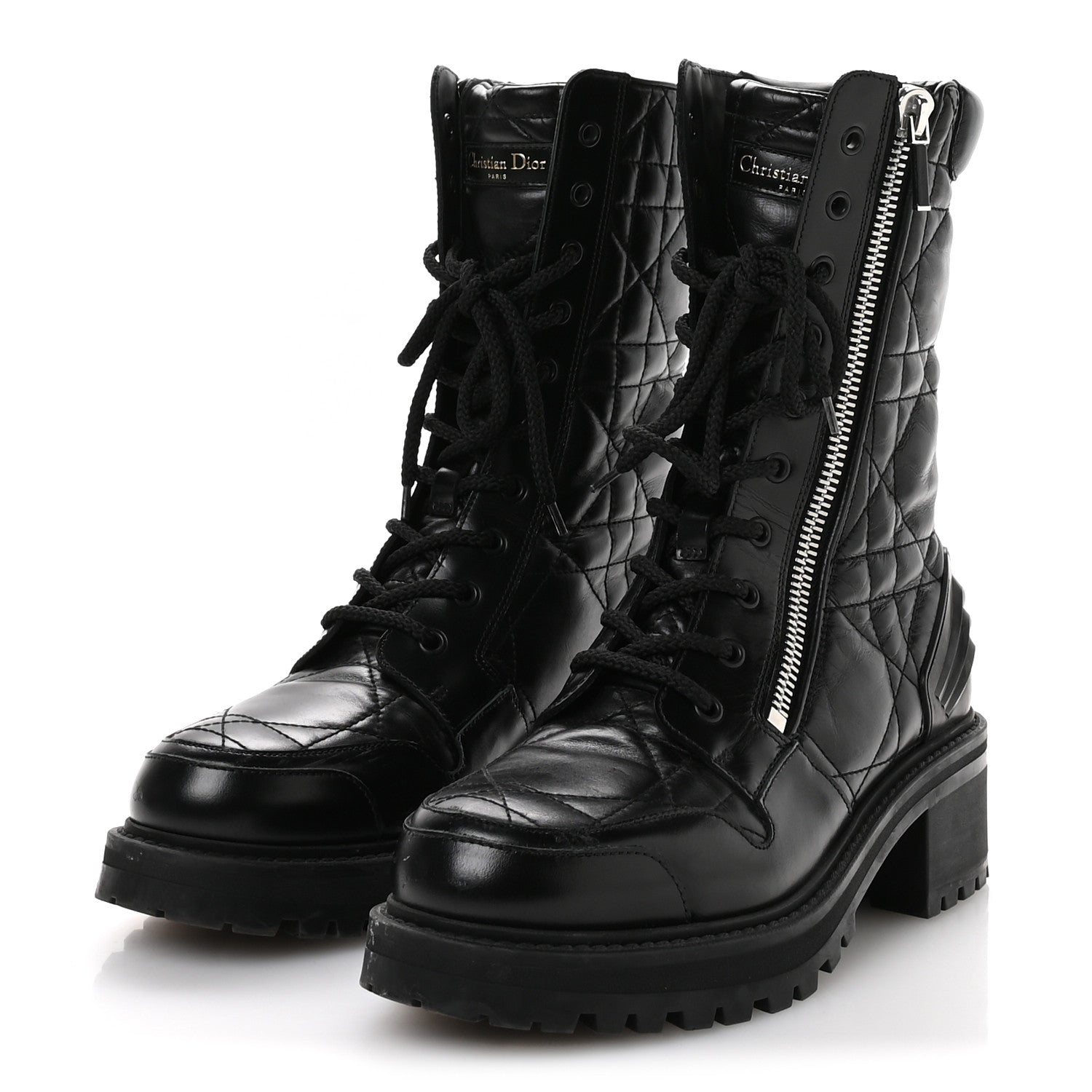 Christian Dior Calfskin Cannage D-Leader Ankle Boots 39.5 Black 4 of 11
