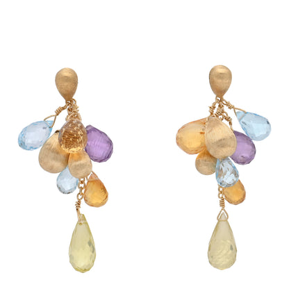 Marco Bicego 18K Yellow Gold Multi Gemstone Paradise Drop Earrings 1 of 4