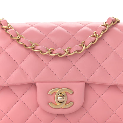 Chanel Lambskin Quilted Mini Rectangular Flap Pink 8 of 12
