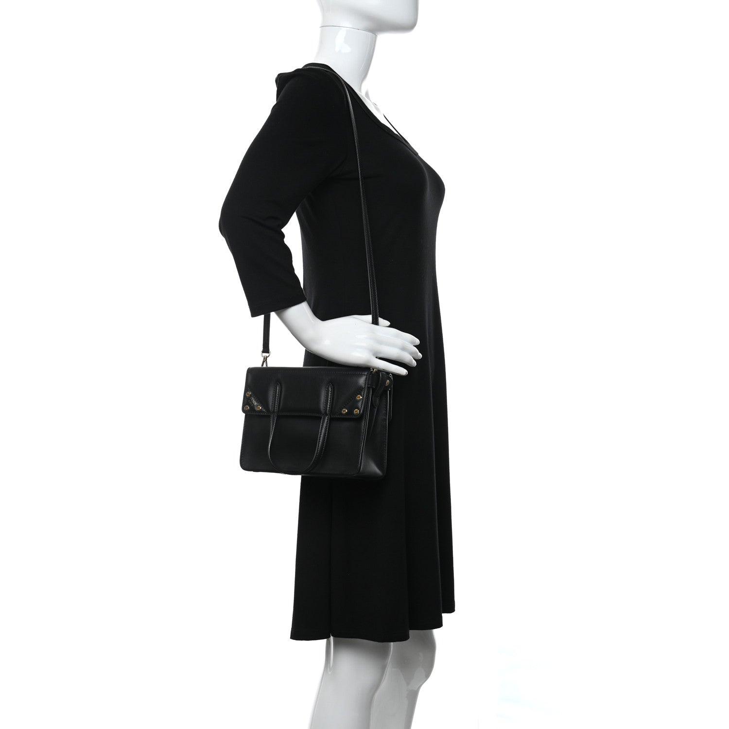 Fendi Vitello Grace Matte Small Flip Tote Black 3 of 13