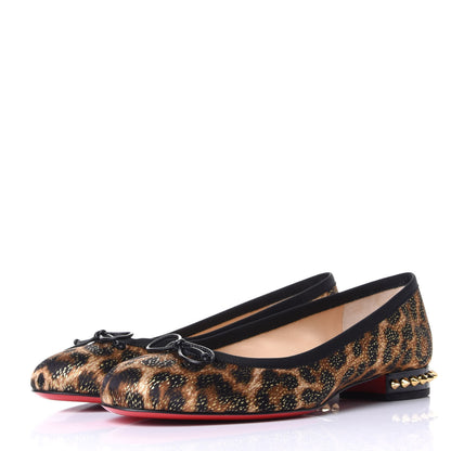 Christian Louboutin Lurex Leopard La Massine Flats 37 Black Gold 3 of 9