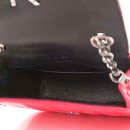 Saint Laurent Patent Calfskin Matelasse Monogram Small Vicky Chain Bag Neon Pink 4 of 4