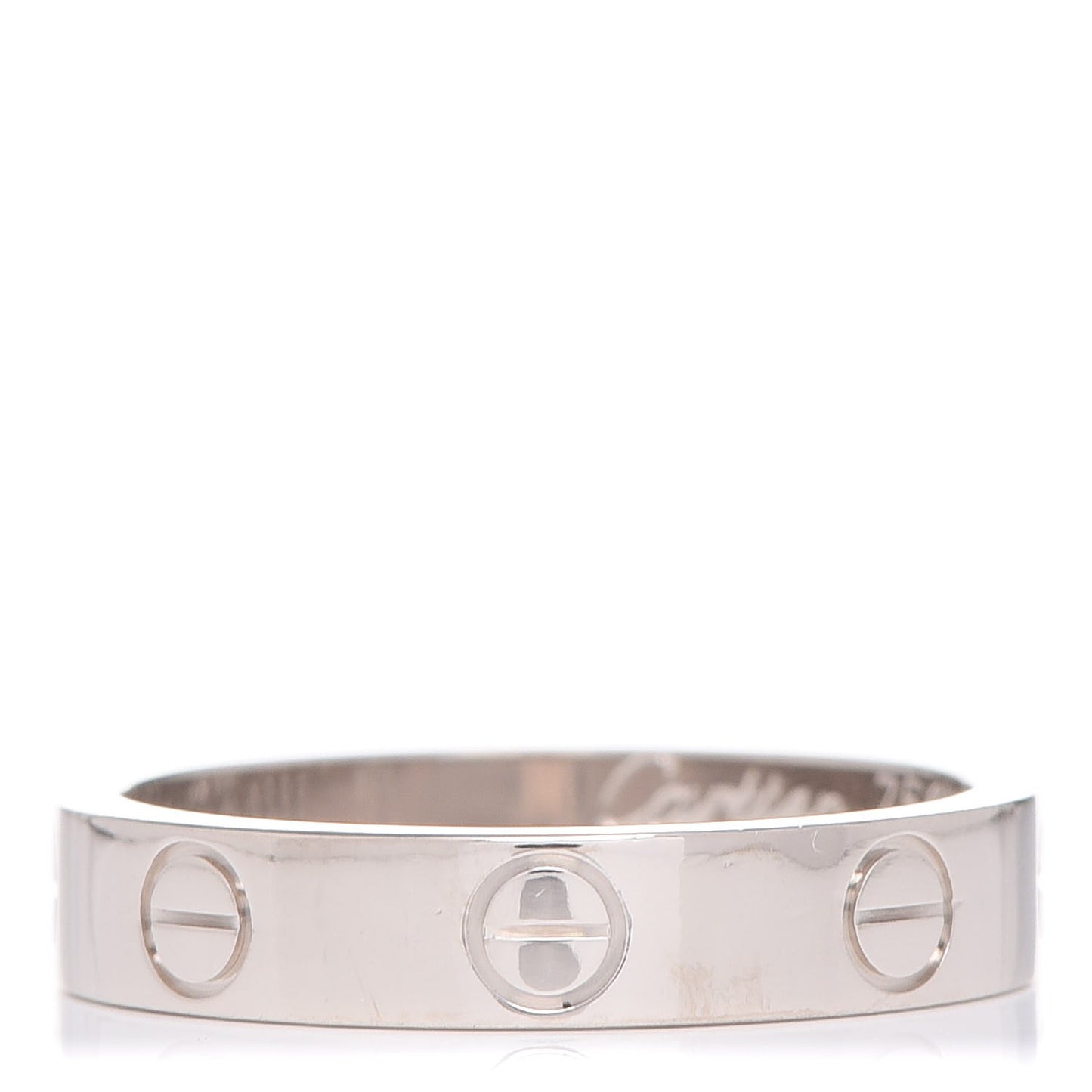 18K White Gold 3.5mm LOVE Wedding Band Ring 49 4.75