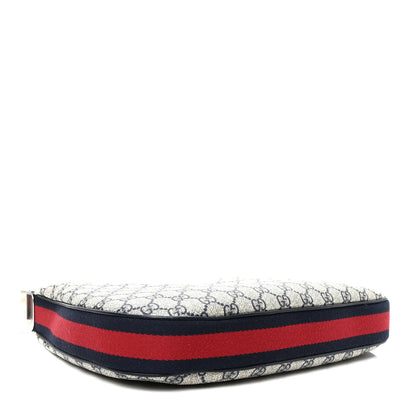 Gucci GG Supreme Monogram Textured Calfskin Web Large Attache Shoulder Bag Beige Blue 4 of 11