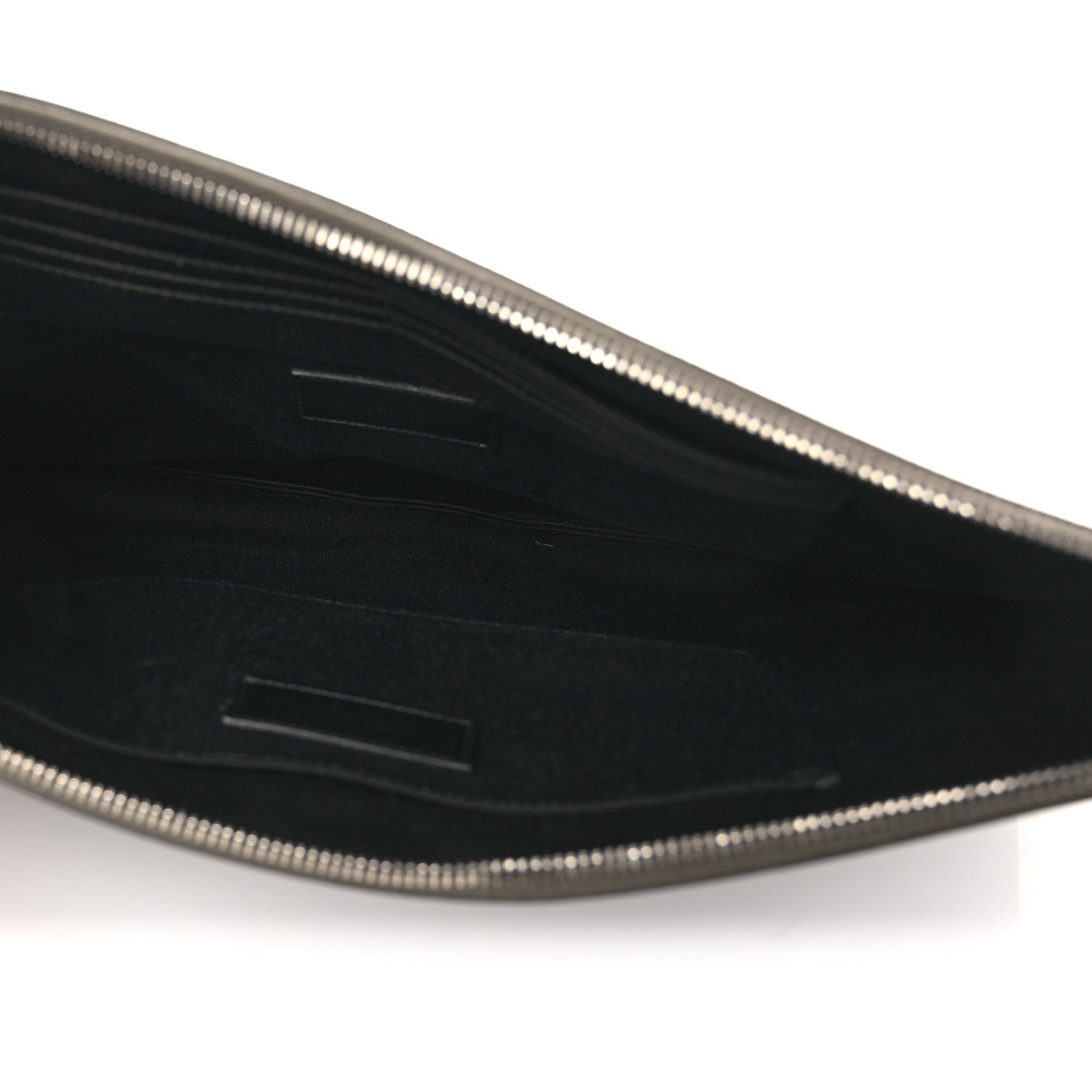 Saint Laurent Matte Grain De Poudre Zipped Document Holder Dark Kaki Face 5 of 9