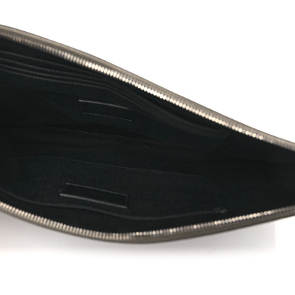 Saint Laurent Matte Grain De Poudre Zipped Document Holder Dark Kaki Face 5 of 9