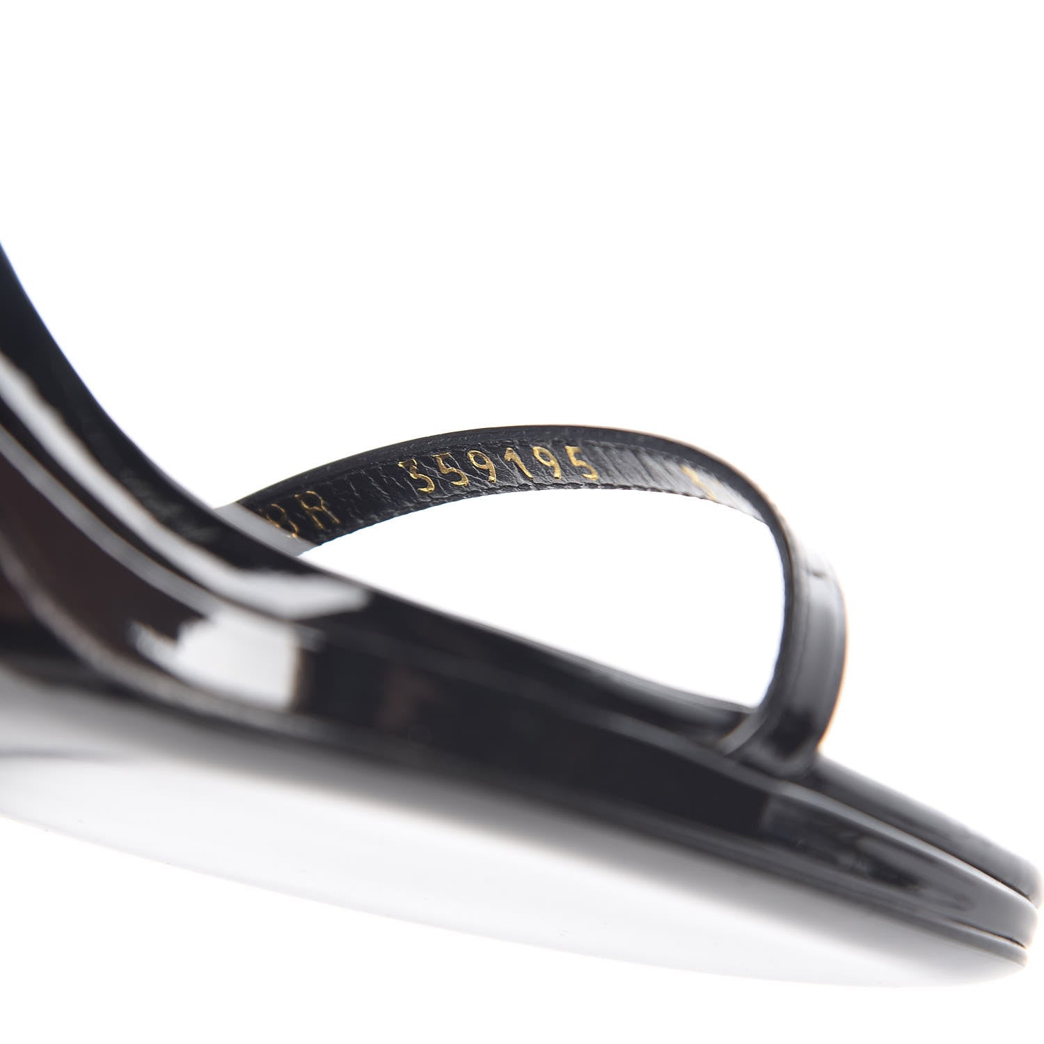Saint Laurent Patent Calfskin Jane 80 Ankle Strap Sandals 37.5 Black 8 of 9