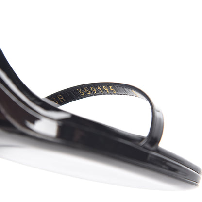 Saint Laurent Patent Calfskin Jane 80 Ankle Strap Sandals 37.5 Black 8 of 9