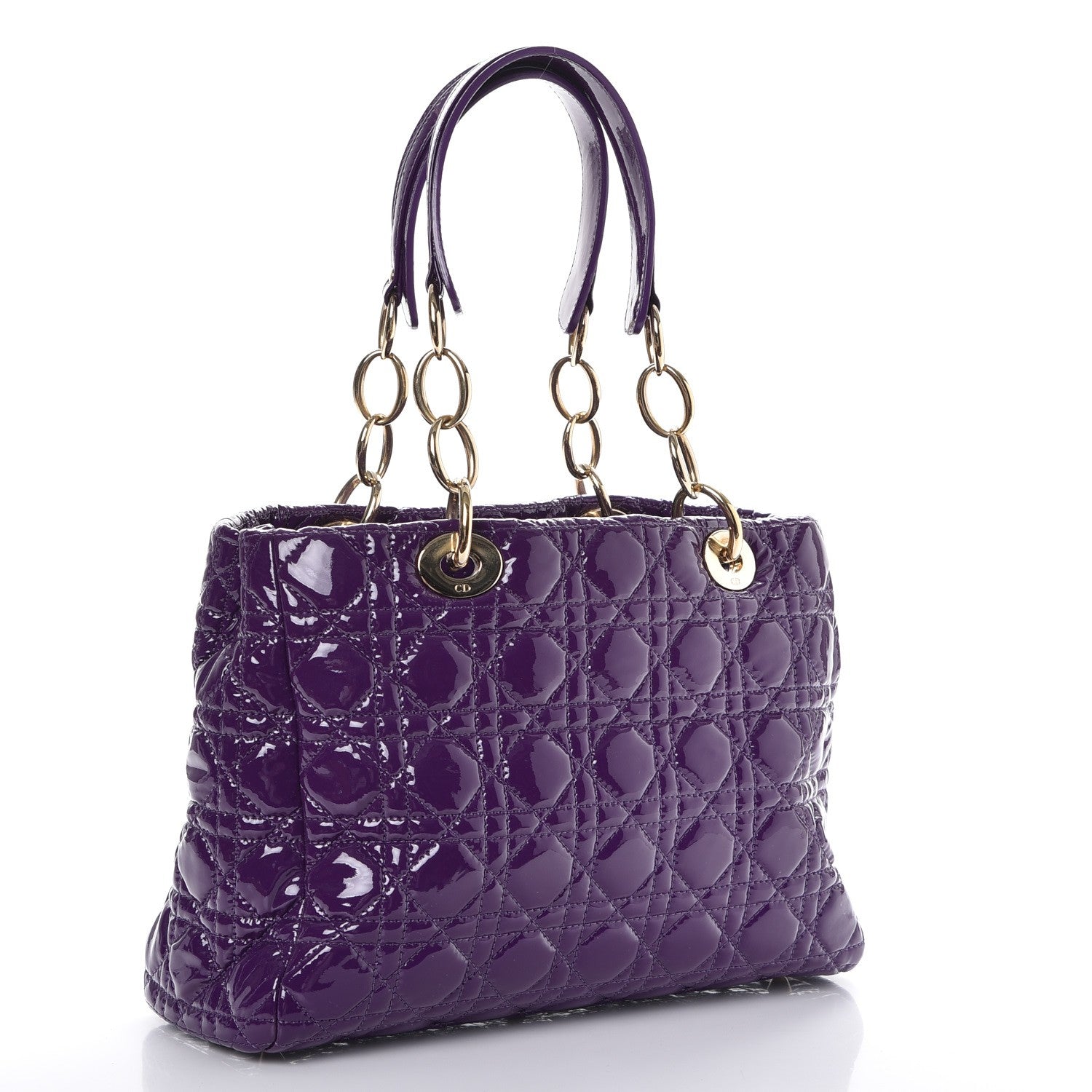 Christian Dior Patent Cannage Small Dior Soft Shopping Tote Violet 3 of 8