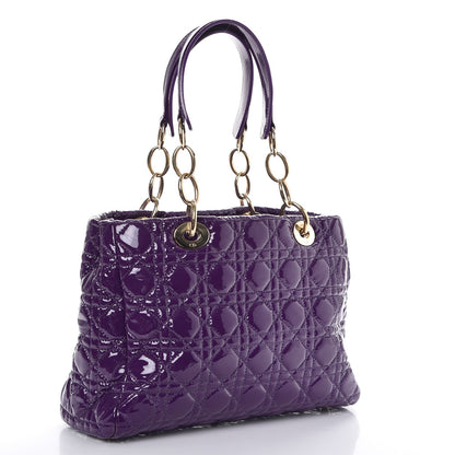 Christian Dior Patent Cannage Small Dior Soft Shopping Tote Violet 3 of 8