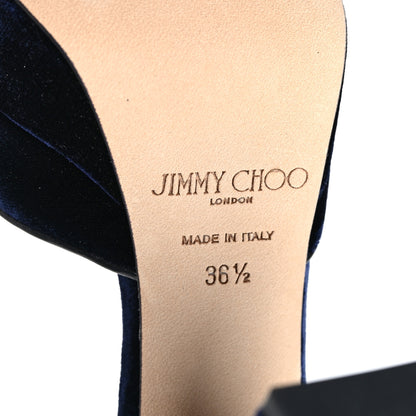 Jimmy Choo Velvet Daphne 120 Pumps 36.5 Navy 6 of 7