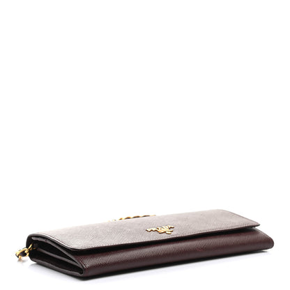 Prada Saffiano Metal Oro Chain Wallet Granato 4 of 11