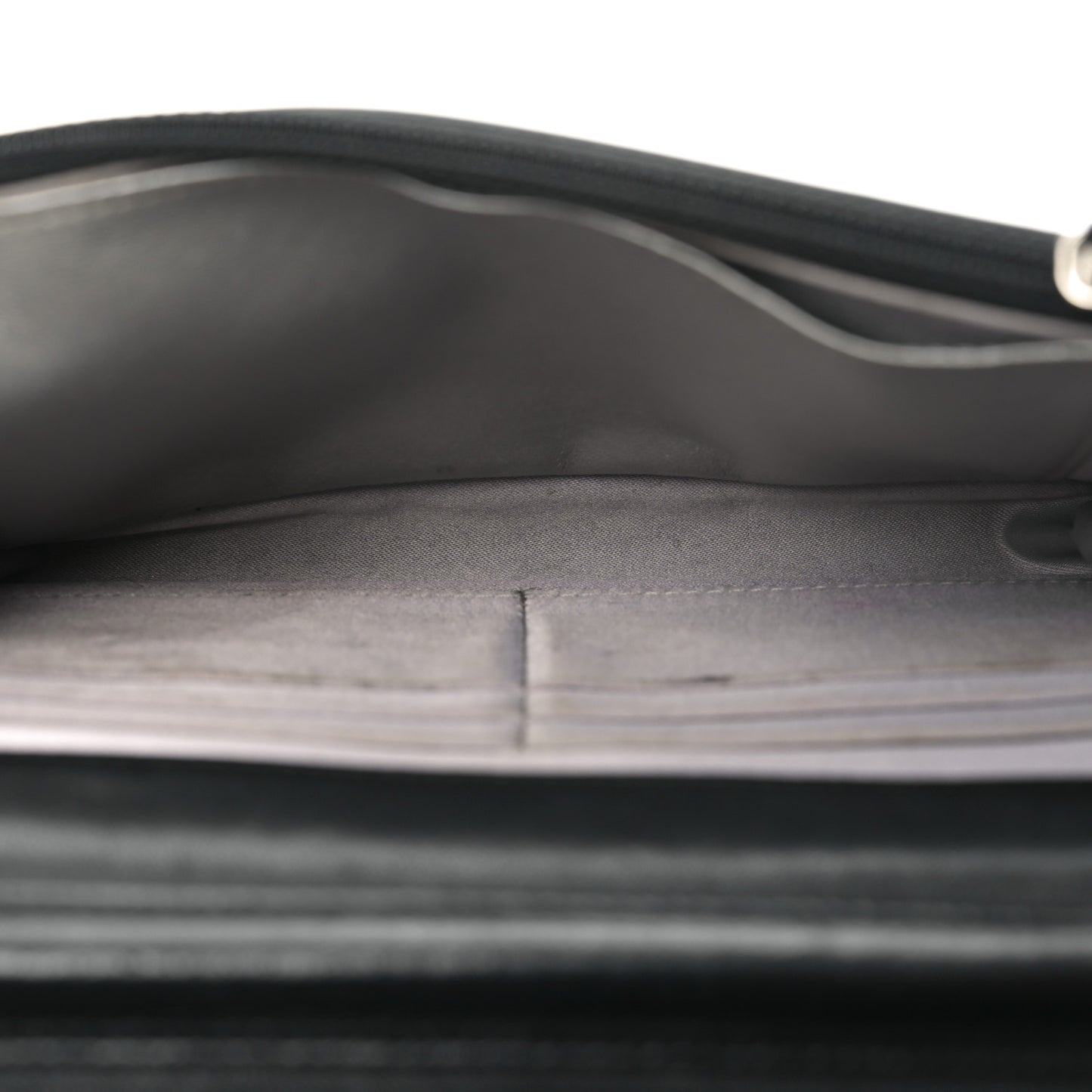 Lambskin Camellia Embossed Wallet on Chain WOC Black