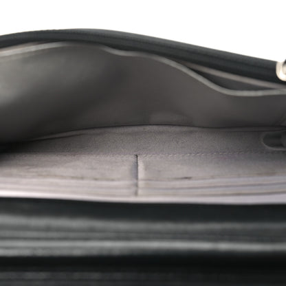 Chanel Lambskin Camellia Embossed Wallet on Chain WOC Black 5 of 11