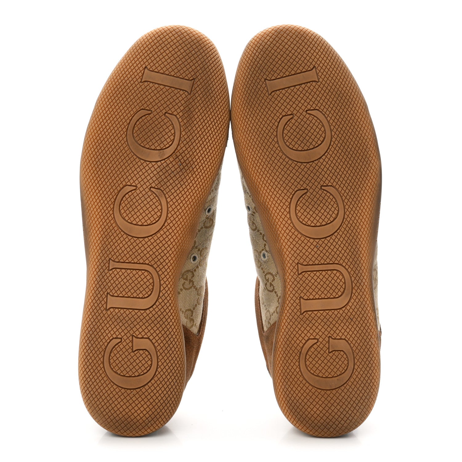 Gucci GG Monogram Suede Web Mens Shift Sneakers 10.5 Beige Brown 6 of 9