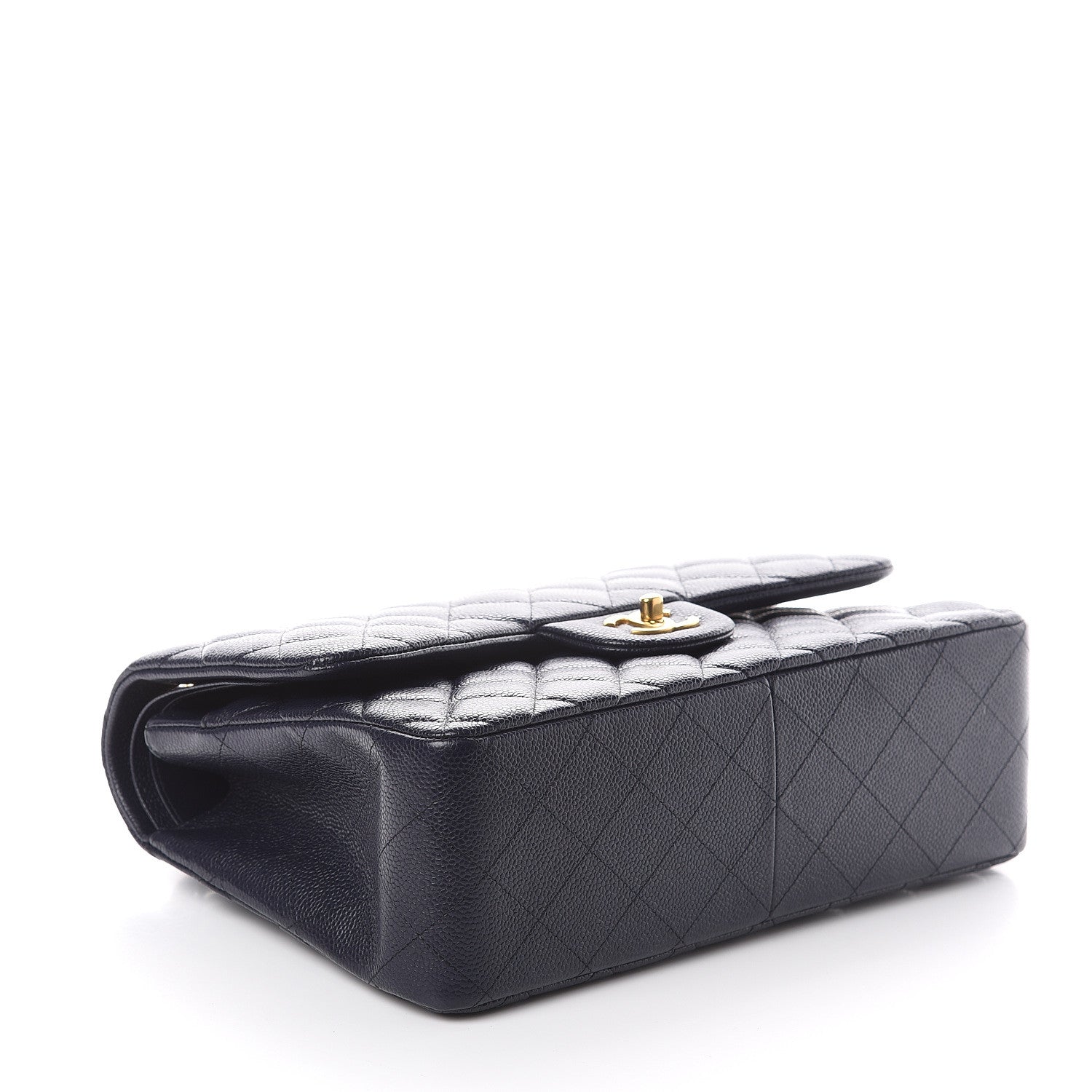 Chanel Caviar Quilted Jumbo Double Flap Navy Blue 3 of 8