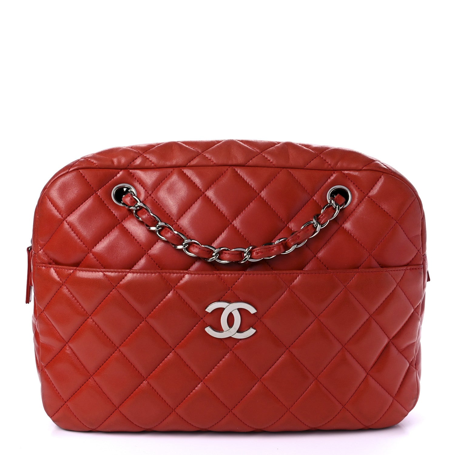 Chanel Lambskin Quilted Camera Case Red 1 of 9