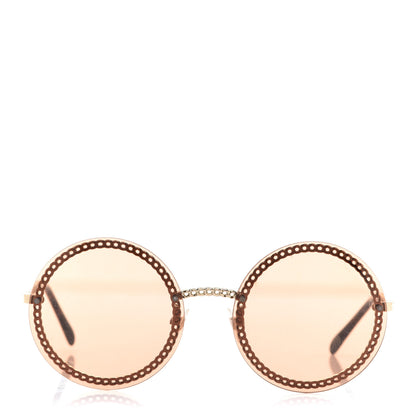 Chanel Round Removable Triple Hanging Chain Sunglasses 4245 Light Brown 2 of 7