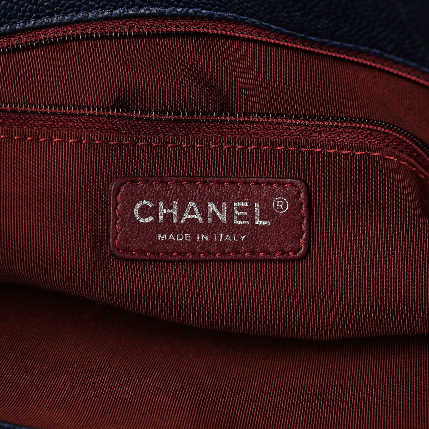 Chanel Caviar Quilted French Riviera Tote Blue 6 of 12