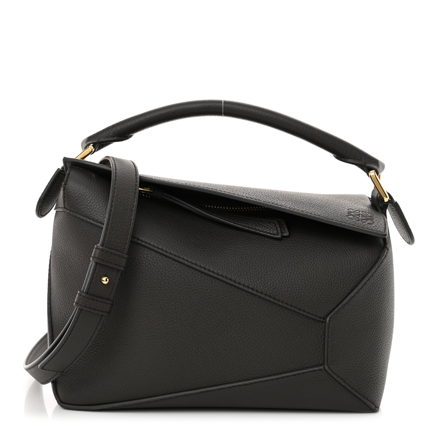 Loewe Soft Grained Calfskin Small Puzzle Edge Bag Dark Grey 1 of 11