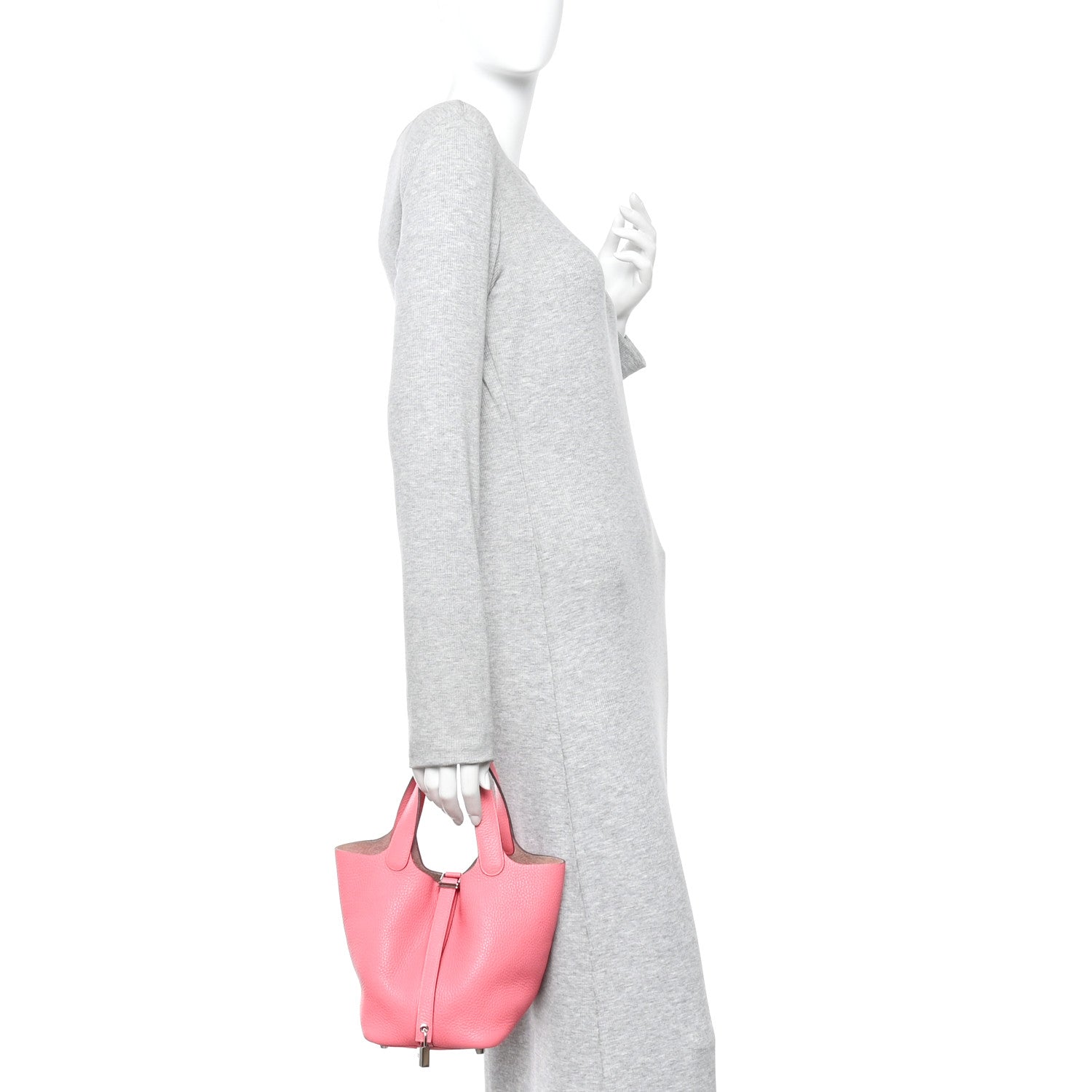 Hermes Taurillon Clemence Picotin Lock 18 PM Rose Azalee 1879004