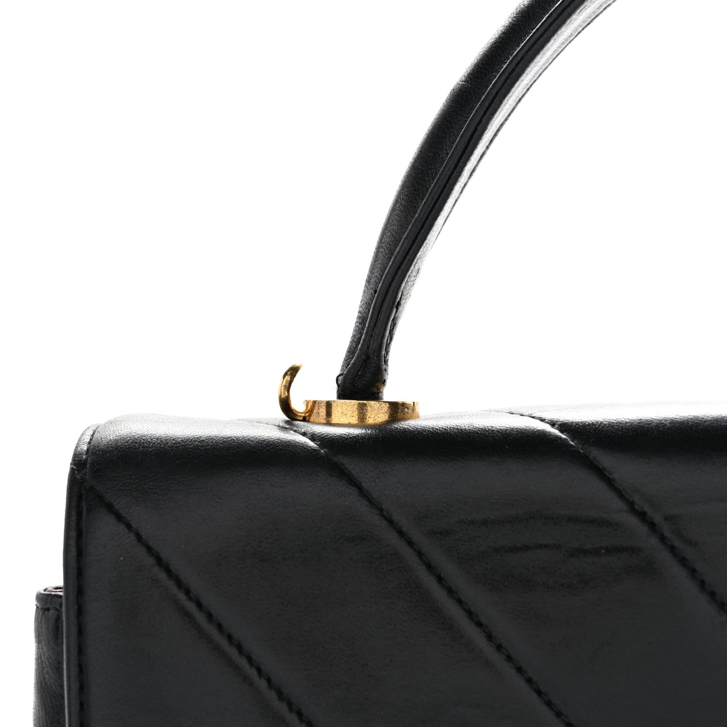 Chanel Lambskin Chevron Quilted Mini Kelly Flap Black 12 of 12