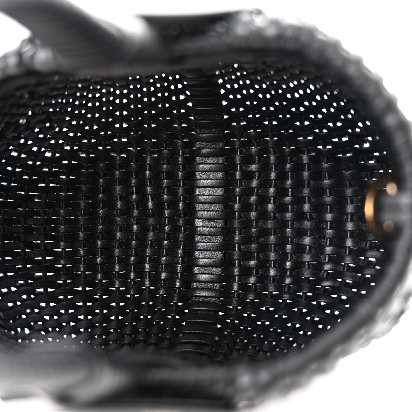 Calfskin Woven Mini Diamond Basket Bag Black