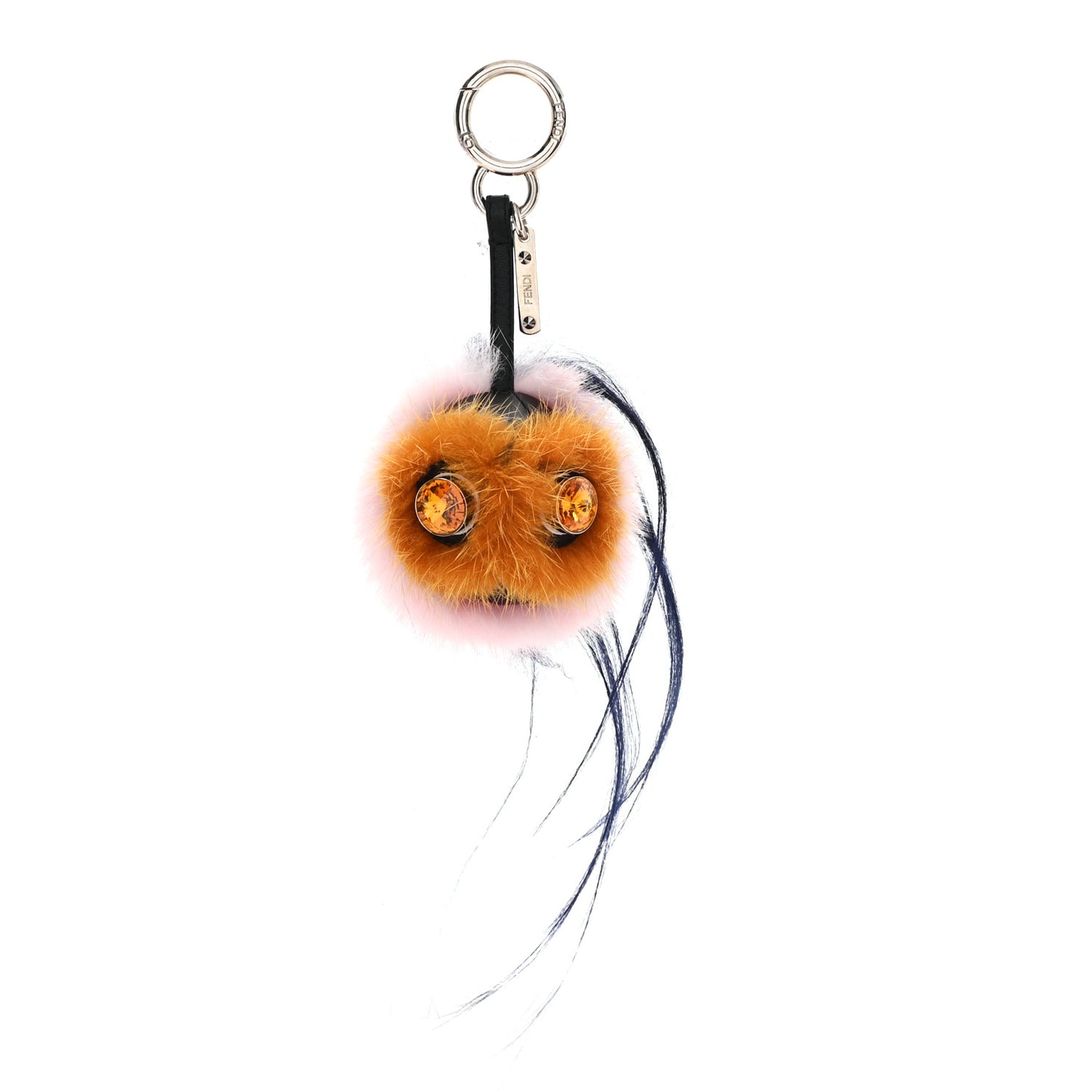 Shiny Nappa Mink Fox Fur Crystal QuTweet Dazzling Bag Bug Charm Multicolor