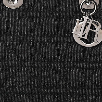 Christian Dior Denim Cannage Large Lady Dior Black 8 of 11