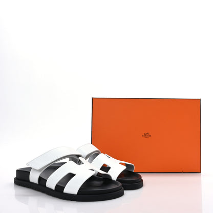 Hermes Calfskin Womens Chypre Sandals 40 White 9 of 9
