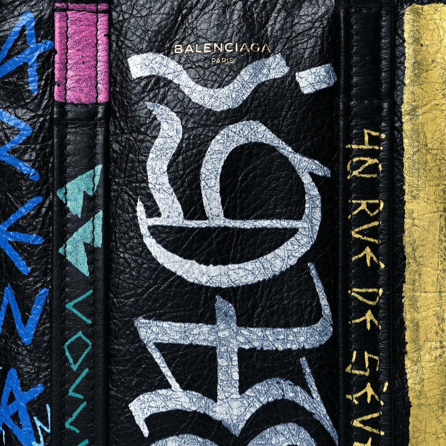 Agneau Arena Graffiti All Over XS Bazar Shopper Tote Black Multicolor