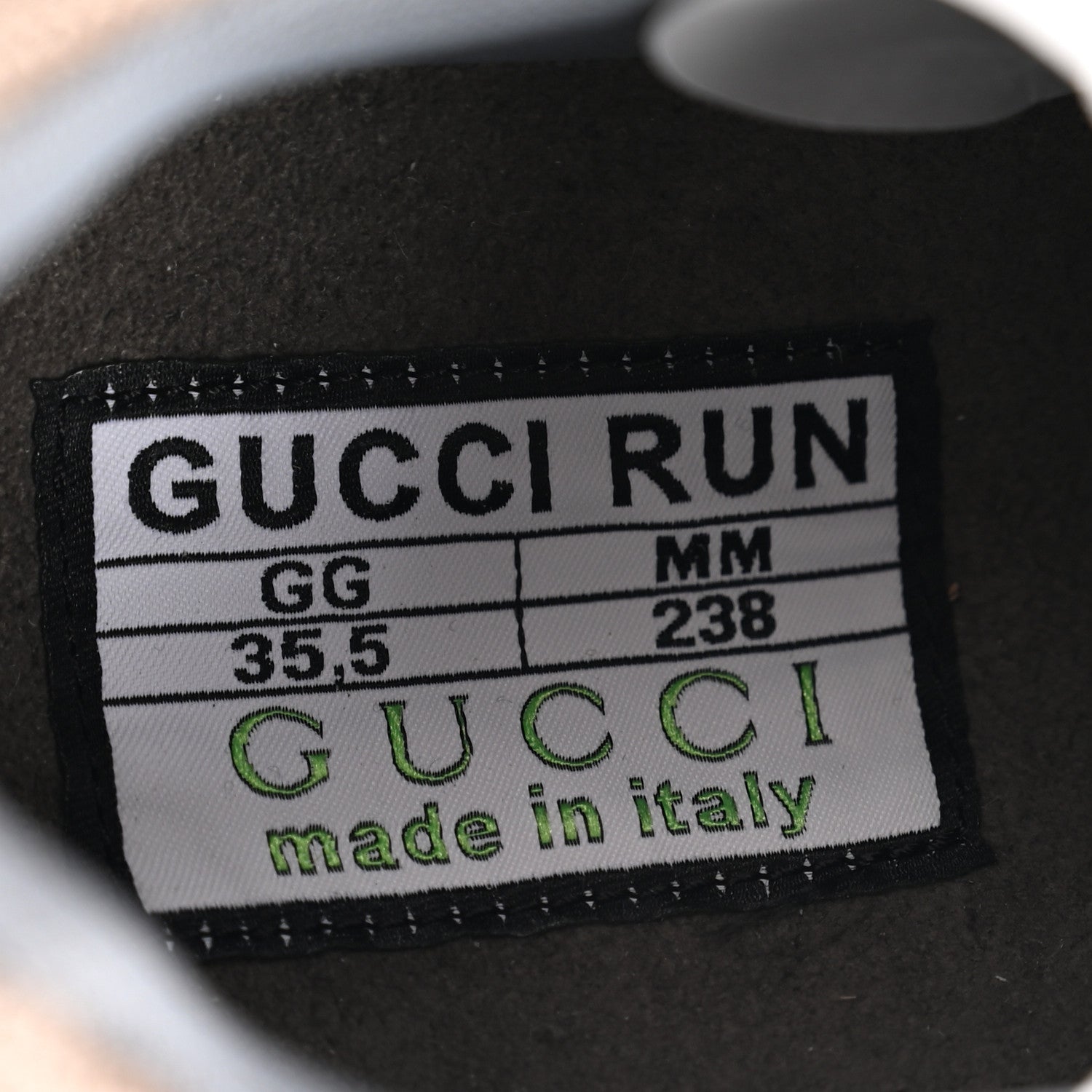 Gucci Technical Knit Fabric Suede Calfskin Mens Gucci Run Sneakers 35.5 Light Grey Brown 6 of 19