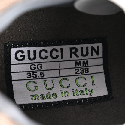 Gucci Technical Knit Fabric Suede Calfskin Mens Gucci Run Sneakers 35.5 Light Grey Brown 6 of 19