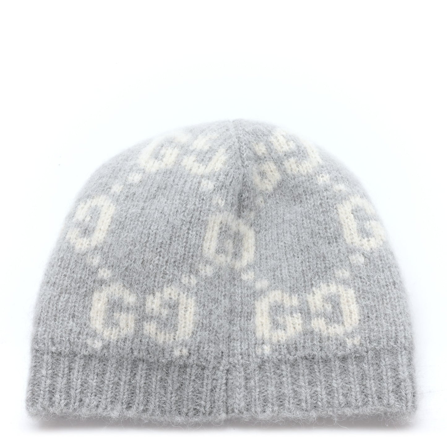 Alpaca Blend GG Beanie Hat L Light Grey White