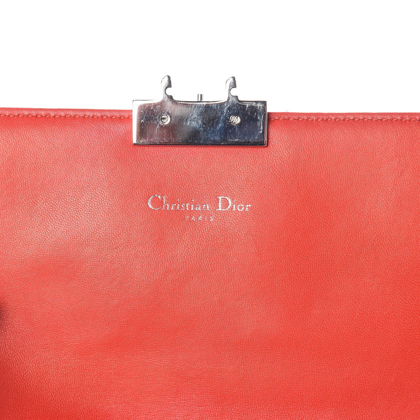 Lambskin Cannage Miss Dior Promenade Pouch Vermillion