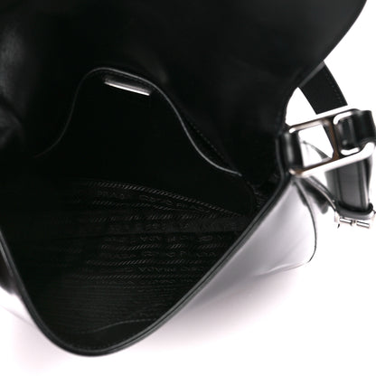 Prada Spazzolato Cleo Flap Adjustable Strap Shoulder Bag Black 5 of 11