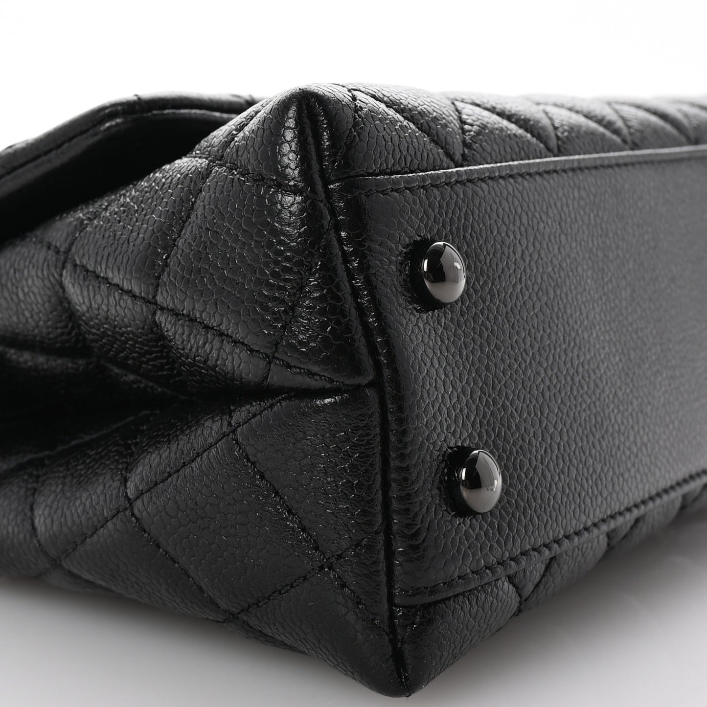 Caviar Quilted Mini Coco Handle Flap So Black