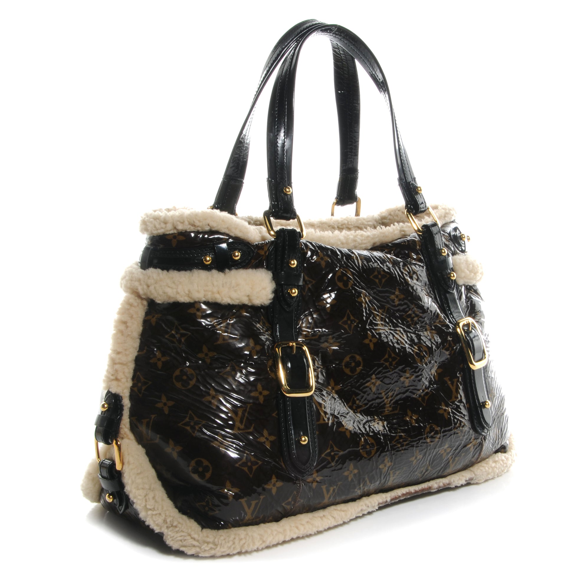 Louis Vuitton Patent Monogram Shearling Sac Thunder 3 of 8