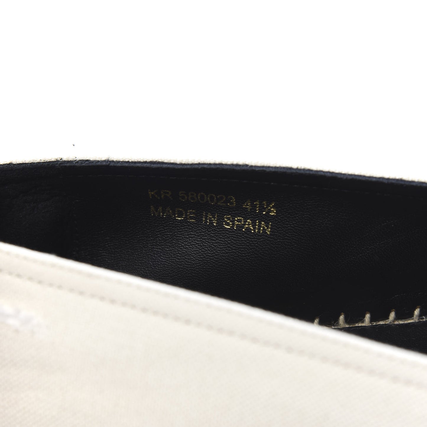 Canvas Nappa Elba Light Logo Embroidered Espadrilles 41.5 Panna